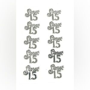 Clear Sweet 15 Mis Quince 3D Birthday Self Adhesive Stickers Party Supplies
